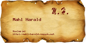 Mahl Harald névjegykártya